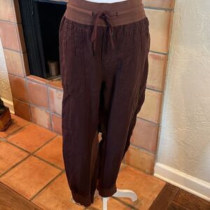Anthropologie The Nomad High-Rise Joggers, Brown, size L